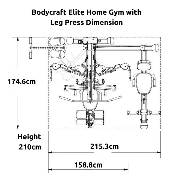Bodycraft Elite Home Gym Leg Press Option - Gymsportz