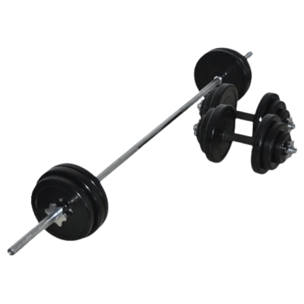 65kg Rubber Barbell & Dumbbell Combo Set - Gymsportz