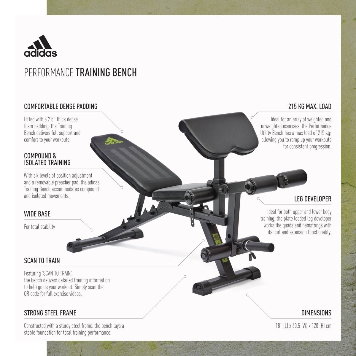 Adidas Performance Training Bench - Gymsportz