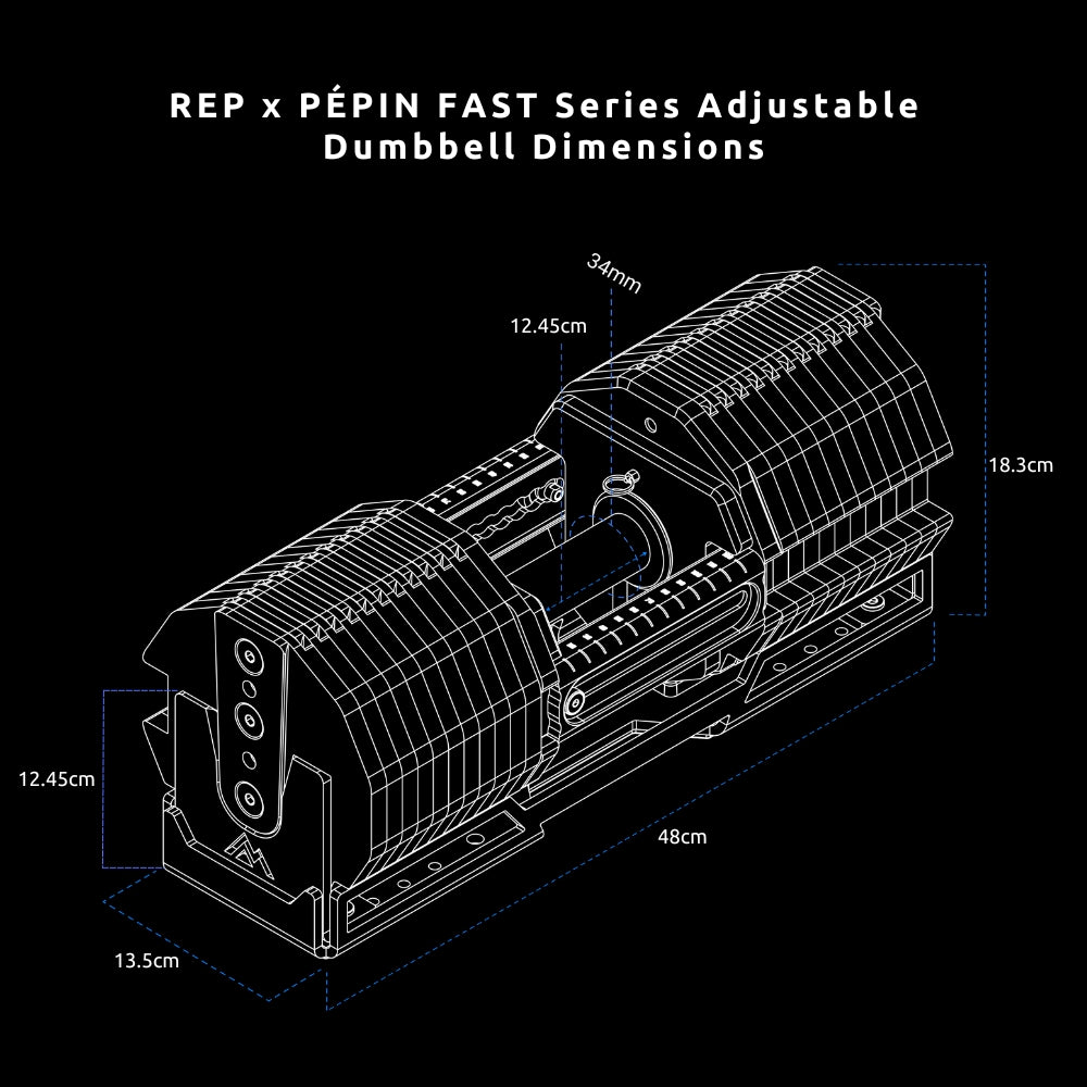 REP x PÉPIN FAST Series Adjustable Dumbbell (In Pairs)