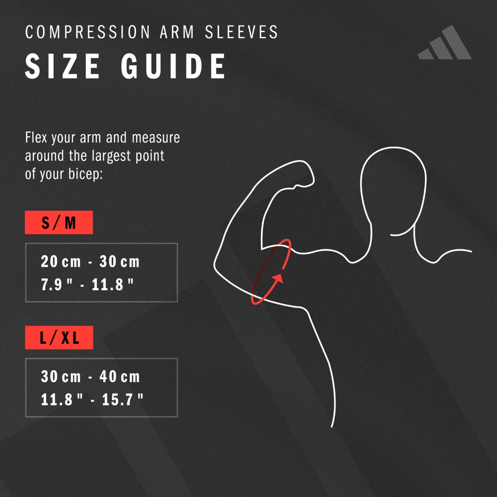 Adidas Aeroready Compression Arm Sleeves - White (In Pairs) (ADSL - 13011/2WH) - Gymsportz