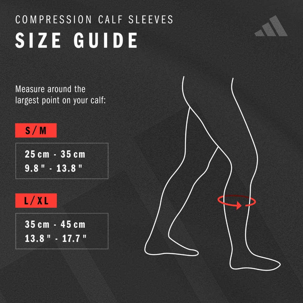 Adidas Aeroready Compression Calf Sleeves - White (In Pairs) (ADSL - 13013/4WH) - Gymsportz