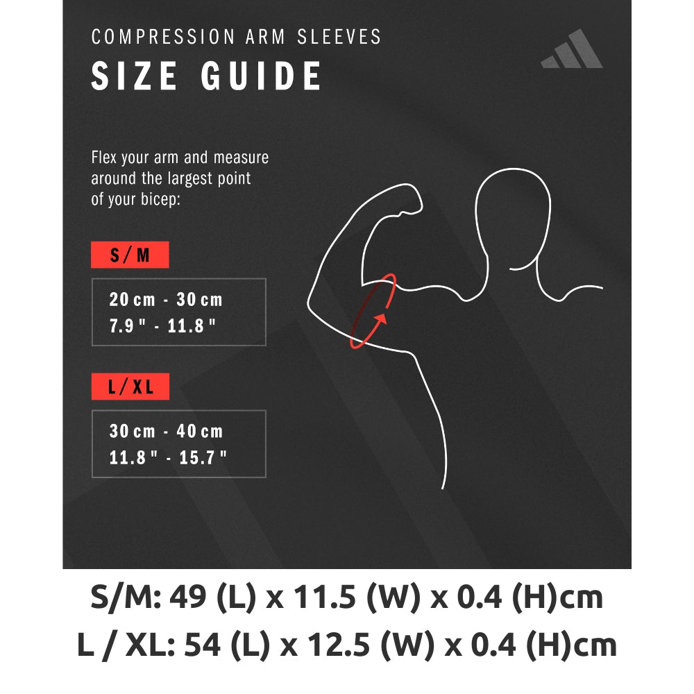 Adidas Performance Compression Arm Sleeves - Black (In Pairs) (ADSL-13340/1BK) - Gymsportz