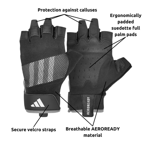 Adidas Performance Training Gloves (In Pairs) (ADGB - 15011/2/3/4GR) - Gymsportz