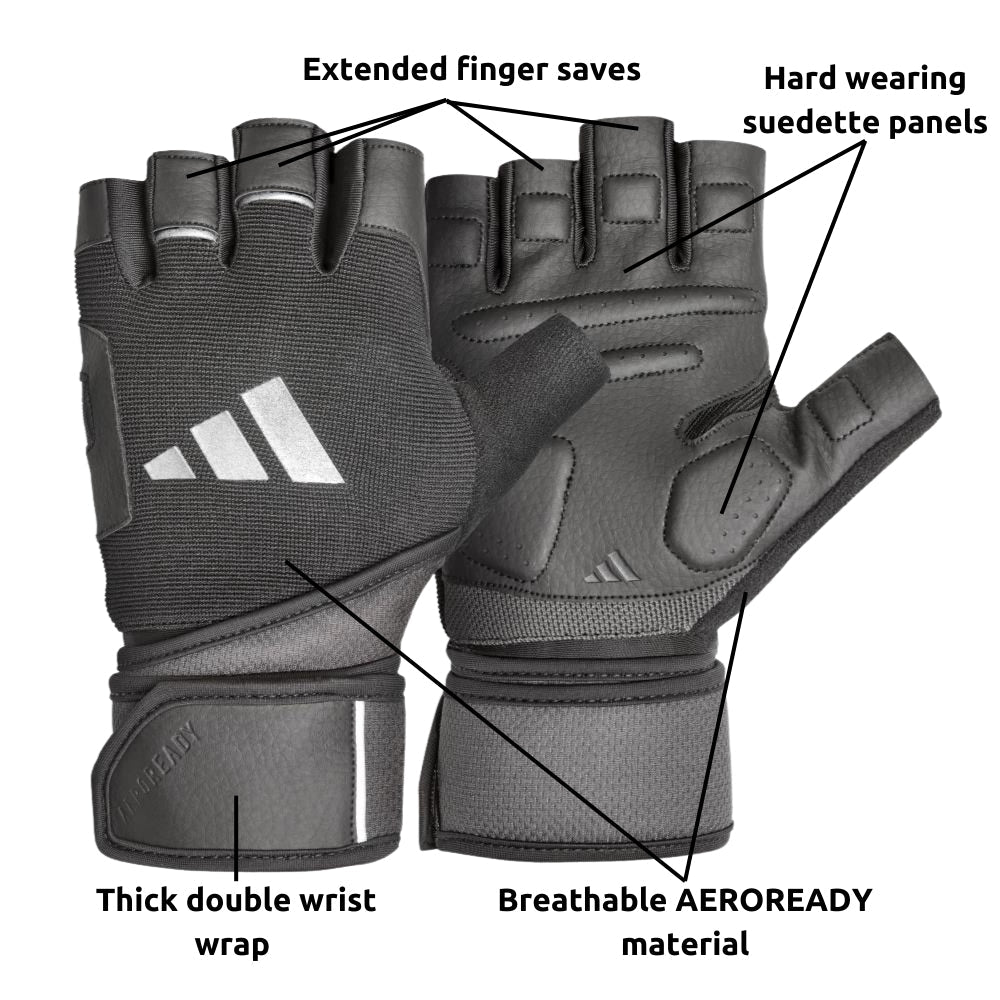 Adidas Wrist Wrap Training Gloves (In Pairs) (ADGB - 15051/2/3/4) - Gymsportz