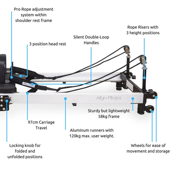 Align F3 Folding Pilates Reformer - Gymsportz