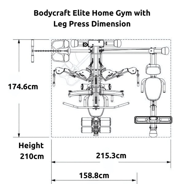 Bodycraft Elite Home Gym Leg Press Option (6056LP) - Gymsportz
