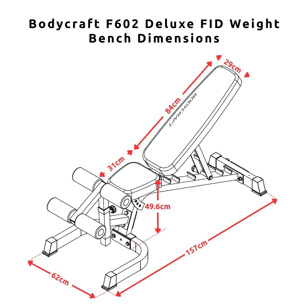 Bodycraft F602 Deluxe FID Weight Bench - Gymsportz