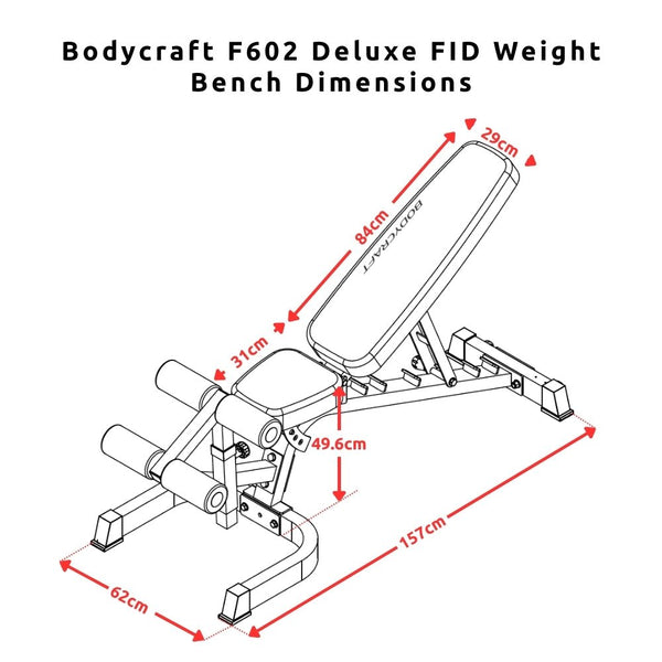 Bodycraft F602 Deluxe FID Weight Bench - Gymsportz