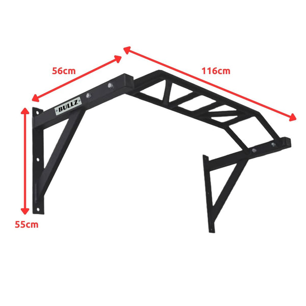 Bullz Multi-Grip Wall Mounted Chin Up Bar - Gymsportz