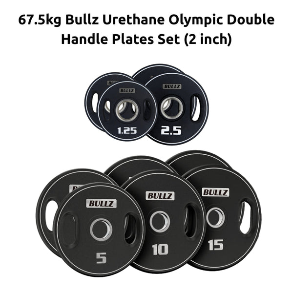 Bullz Urethane Olympic Double Handle Plates Set (2 inch) - Gymsportz