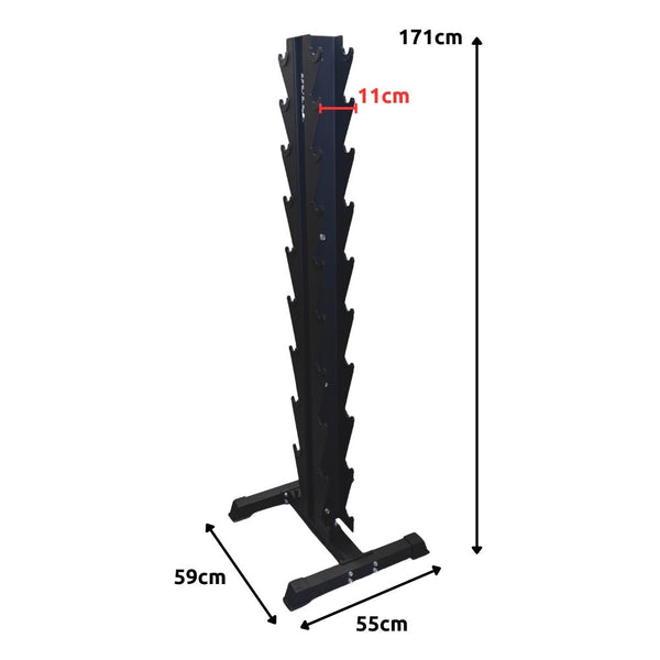 Bullz VTR15 Vertical Dumbbell Rack (10 Pairs) - Gymsportz