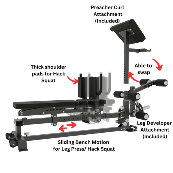 Force USA C10 Sliding Bench - Gymsportz