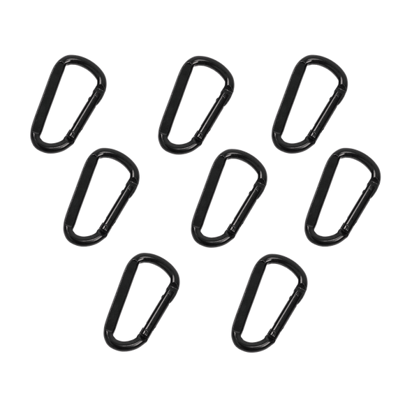 Force USA Oval Black Carabiner (Set of 8) (F - CARABINER - 8) - Gymsportz