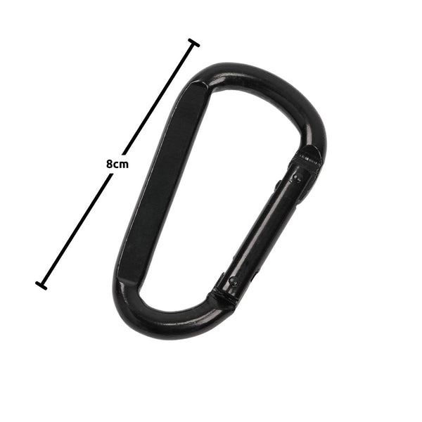 Force USA Oval Black Carabiner (Set of 8) (F - CARABINER - 8) - Gymsportz