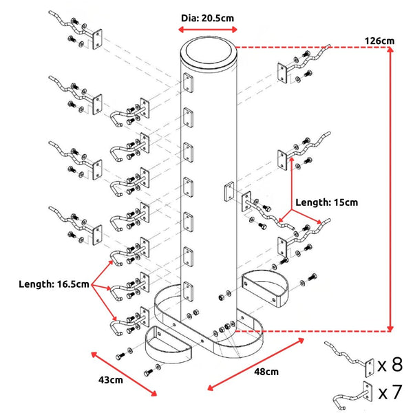 Pivot 398ASR Accessory Storage Rack - Gymsportz