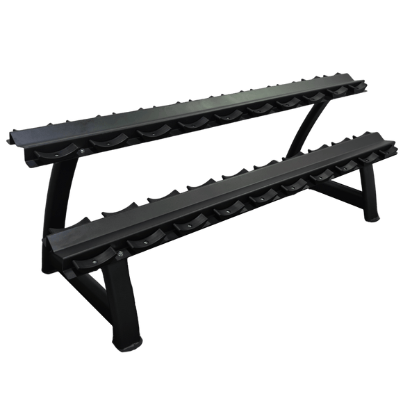 Pivot 495 - 10 DBR Dumbbell Rack with Rubber Saddle (10 Pairs) - Gymsportz