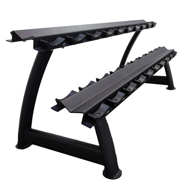 Pivot 495 - 10 DBR Dumbbell Rack with Rubber Saddle (10 Pairs) - Gymsportz