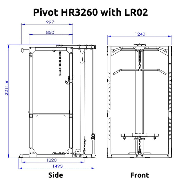 Pivot HR-LR02 Lat & Row Attachment - Gymsportz