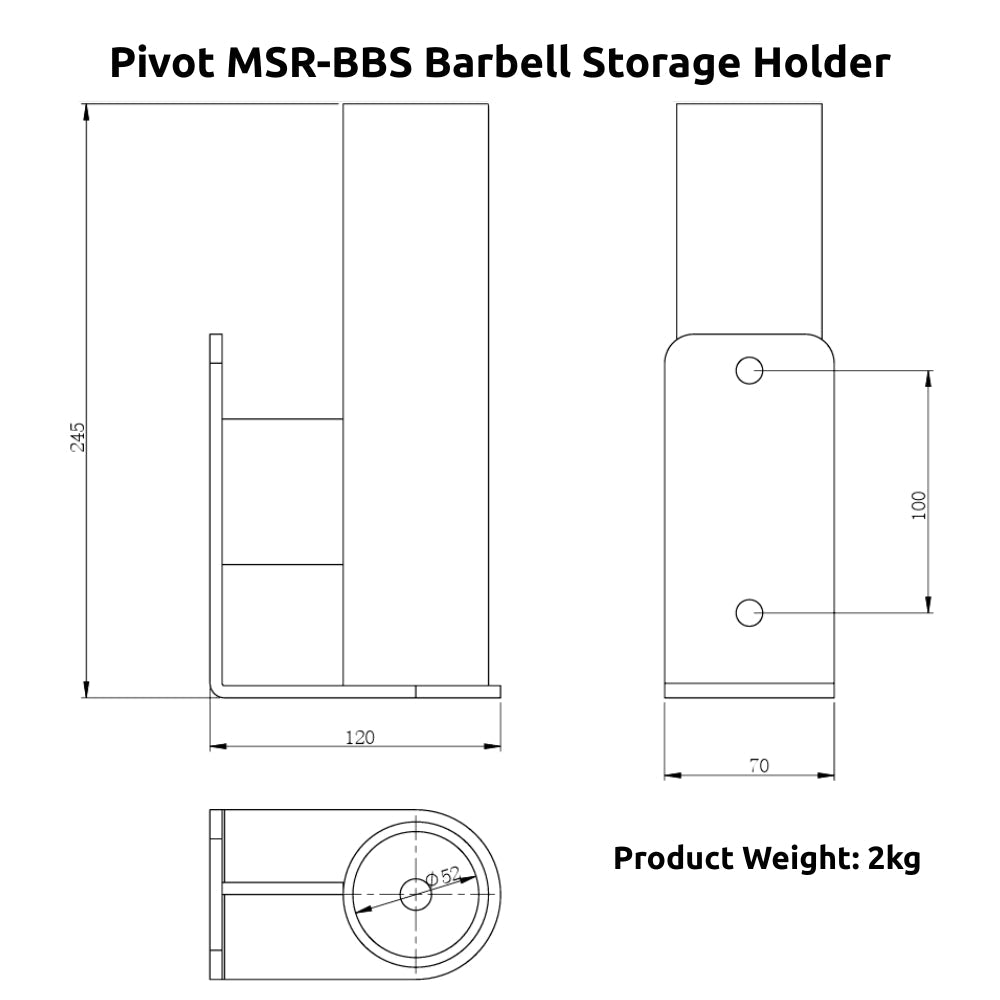 Pivot MSR-BBS Barbell Storage Holder - Gymsportz
