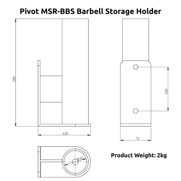 Pivot MSR-BBS Barbell Storage Holder - Gymsportz