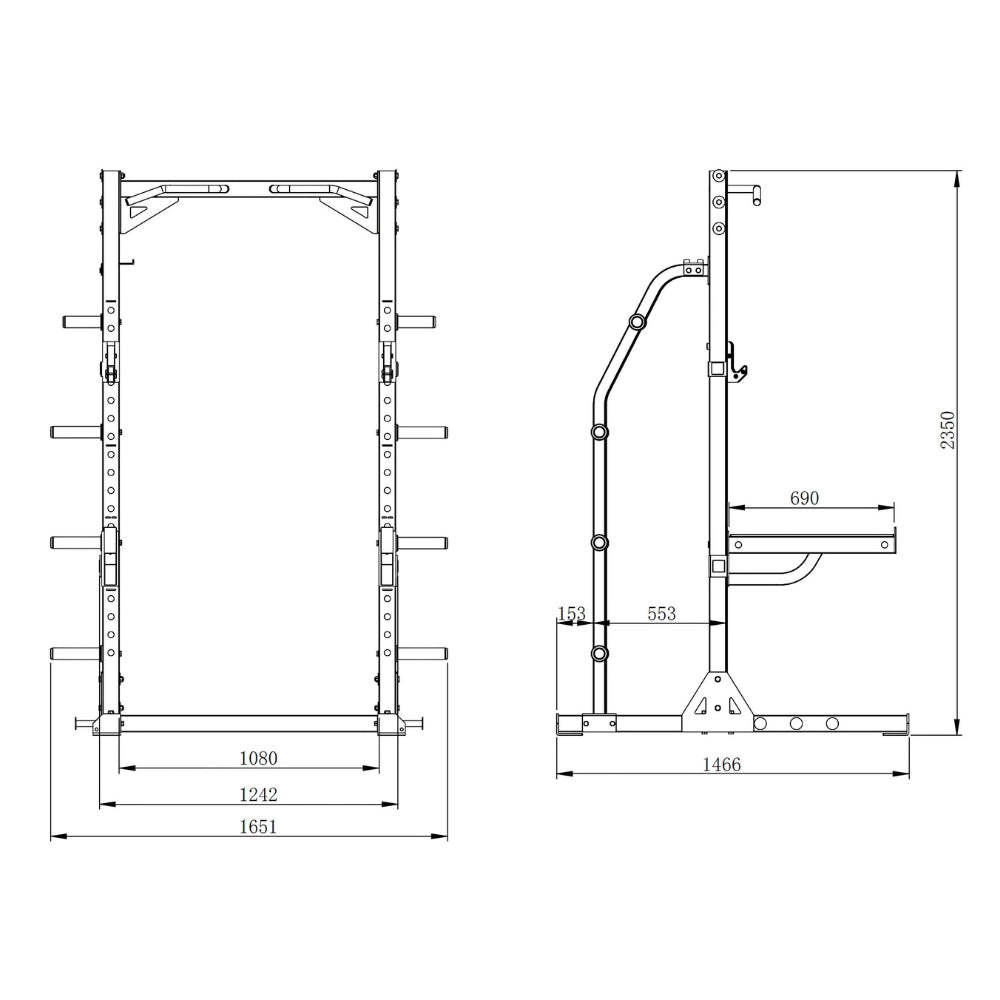 Pivot XR6230 Commercial Heavy Duty Half Rack - Gymsportz