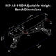 REP AB - 3100 Adjustable Weight Bench - Gymsportz