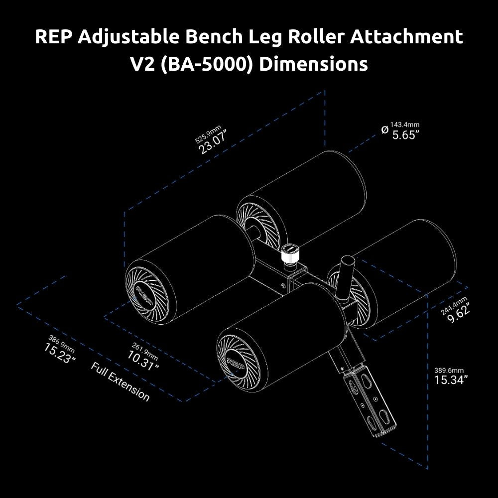 REP Adjustable Bench Leg Roller Attachment V2 (BA - 5000) - Gymsportz
