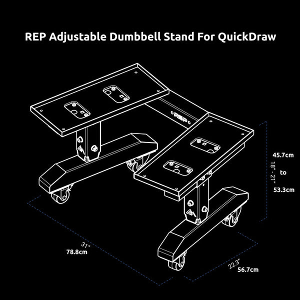 REP Adjustable Dumbbell Stand for QuickDraw - Gymsportz