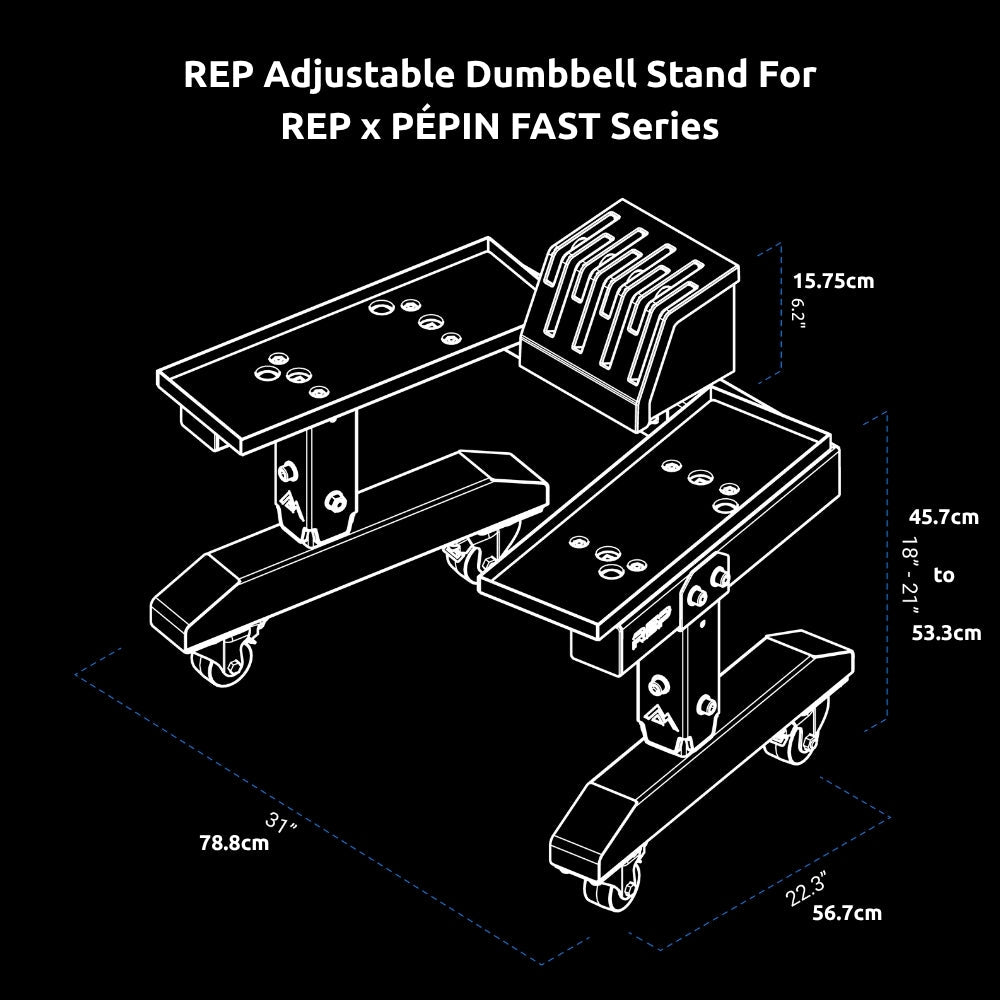 REP Adjustable Dumbbell Stand for REP x PÉPIN FAST Series - Gymsportz