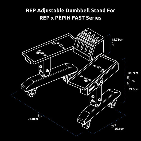REP Adjustable Dumbbell Stand for REP x PÉPIN FAST Series - Gymsportz