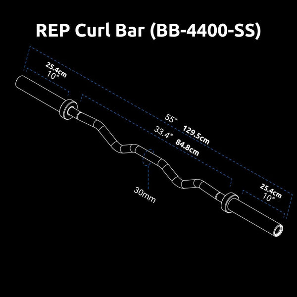 REP Curl Bar (BB - 4400 - SS) - Gymsportz