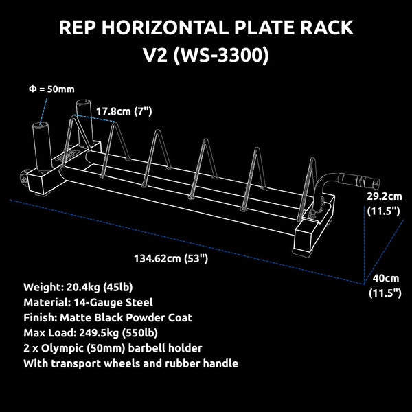 REP Horizontal Plate Rack V2 (WS-3300) - Gymsportz