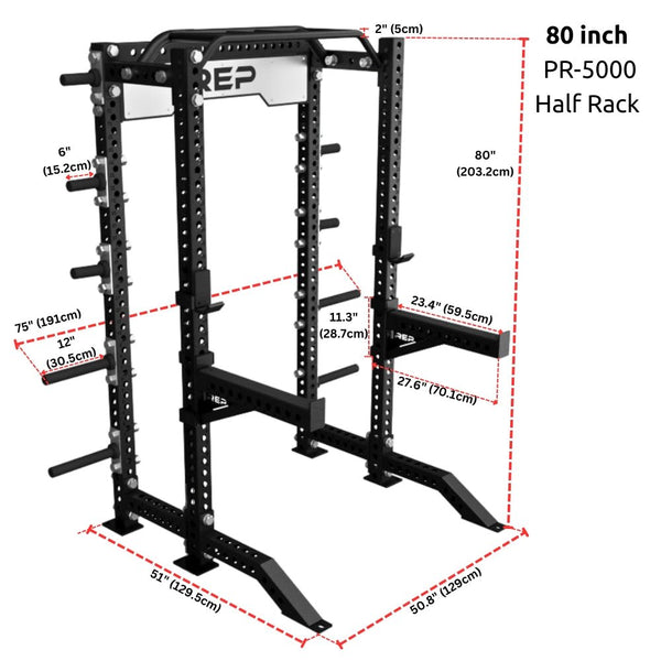 REP PR - 5000 Half Rack - Gymsportz