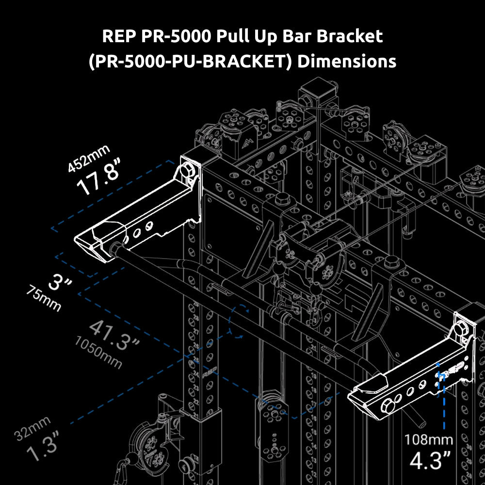 REP PR - 5000 Pull Up Bar Bracket (PR - 5000 - PU - BRACKET) - Gymsportz