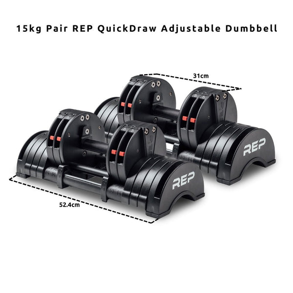 REP QuickDraw Adjustable Dumbbell (In Pairs) - Gymsportz