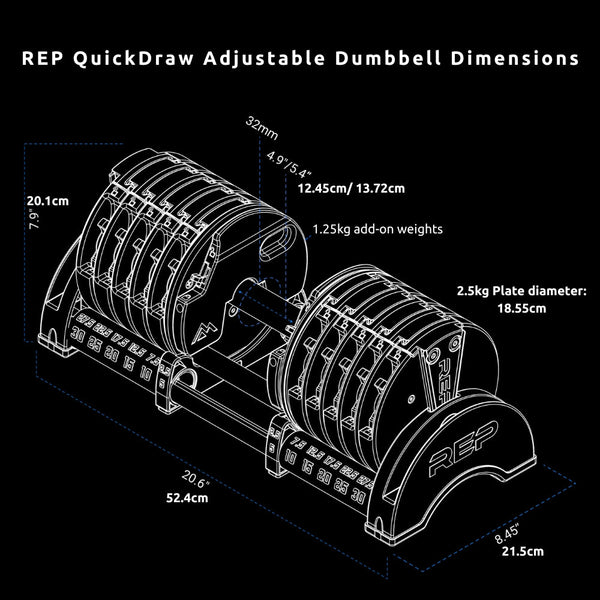 REP QuickDraw Adjustable Dumbbell (In Pairs) - Gymsportz