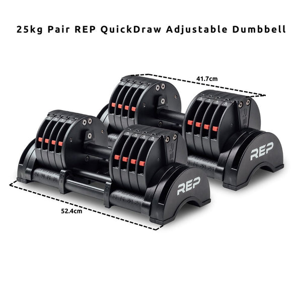 REP QuickDraw Adjustable Dumbbell (In Pairs) - Gymsportz