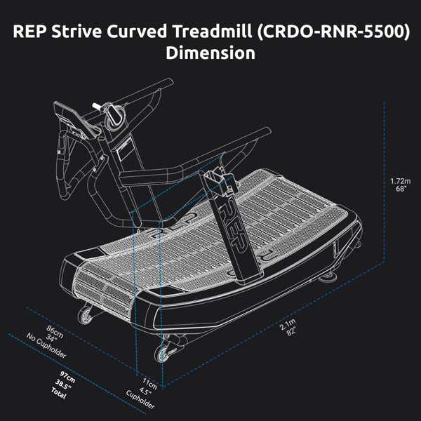 REP Strive Curved Treadmill (CRDO-RNR-5500) - Gymsportz