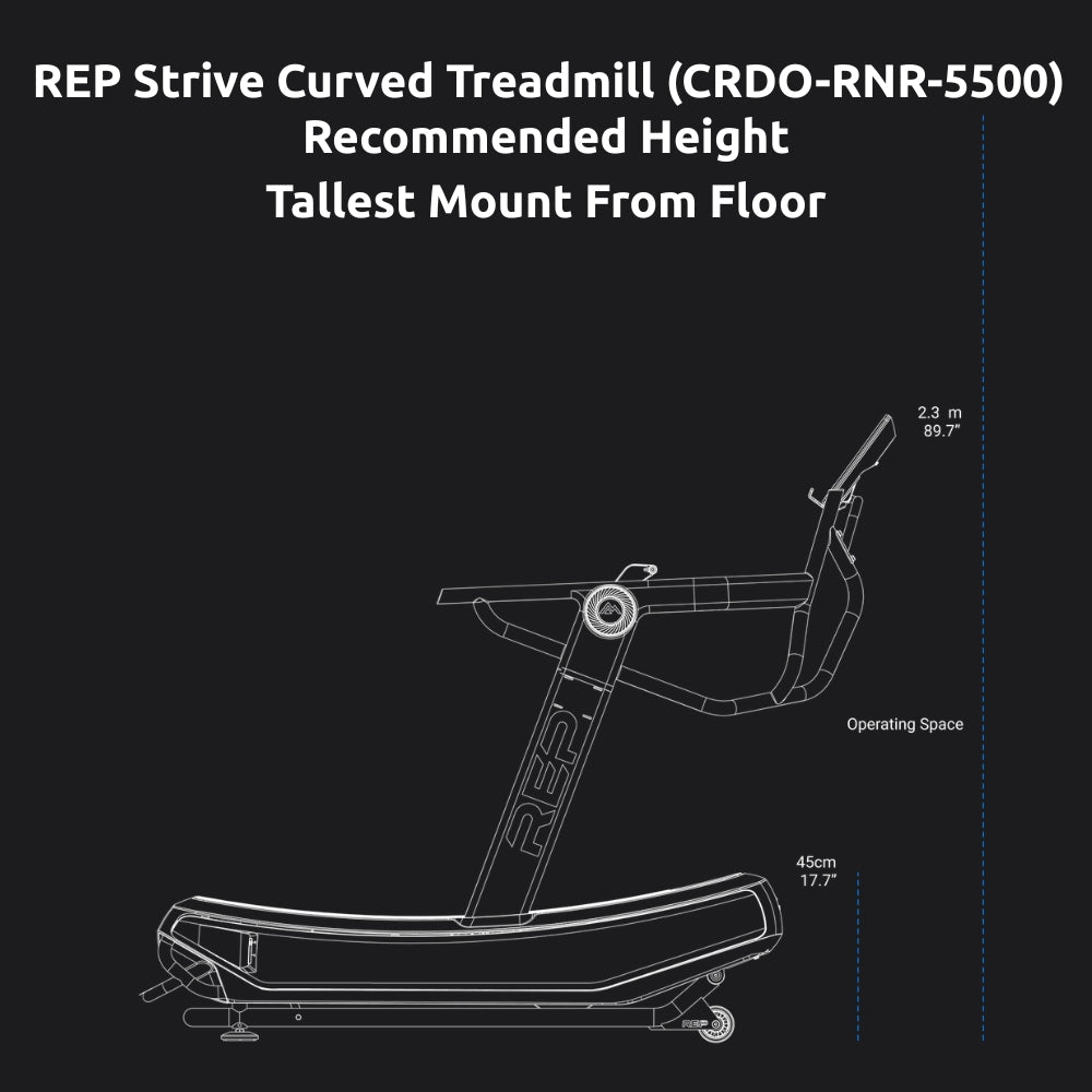 REP Strive Curved Treadmill (CRDO-RNR-5500) - Gymsportz