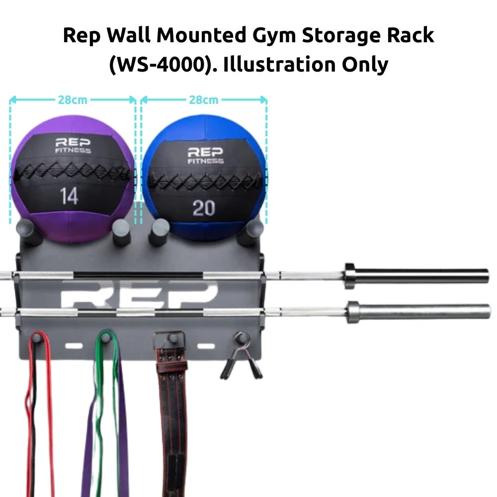 REP Wall Mounted Gym Storage Rack (WS - 4000) - Gymsportz