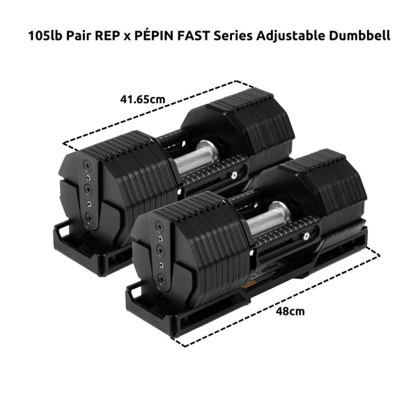 REP x PÉPIN FAST Series Adjustable Dumbbell (In Pairs) - Gymsportz