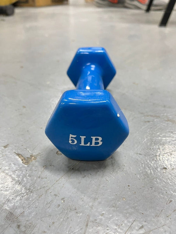 (Slightly Dented) Vinyl Dumbbell 5LB - Single - Gymsportz