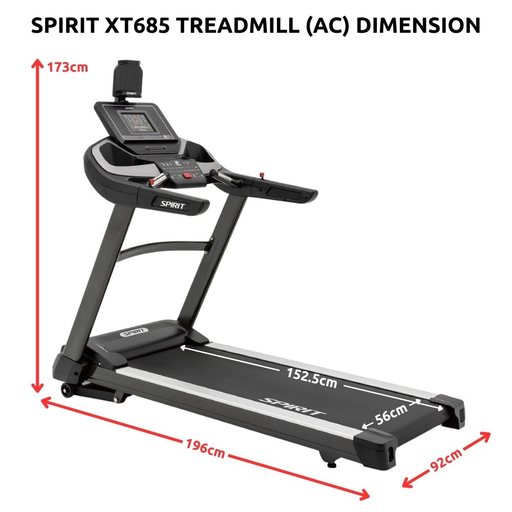 Spirit XT685 Treadmill (AC) - Gymsportz