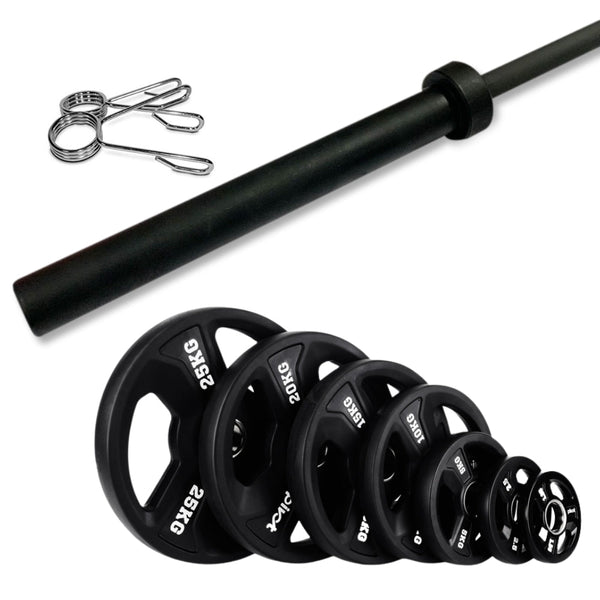 177.5kg Rubber Olympic Barbell Kit - Gymsportz