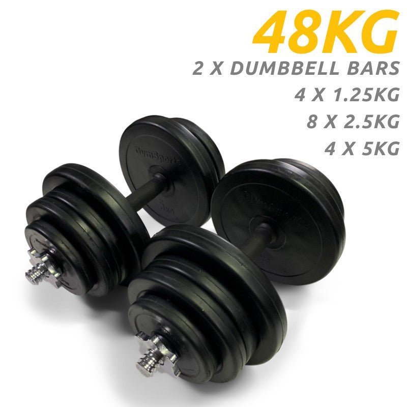 48kg Premium Rubber Dumbbell Set - Gymsportz