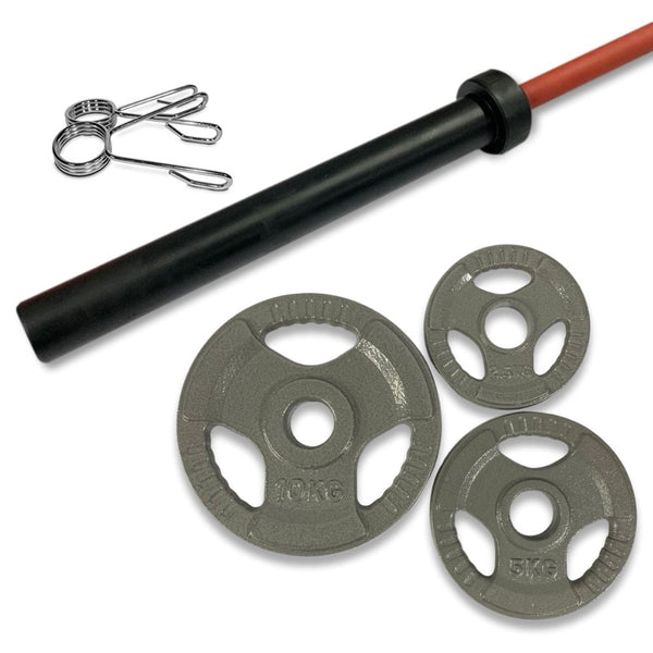 57.5kg Cast Iron Olympic Barbell Kit - Gymsportz