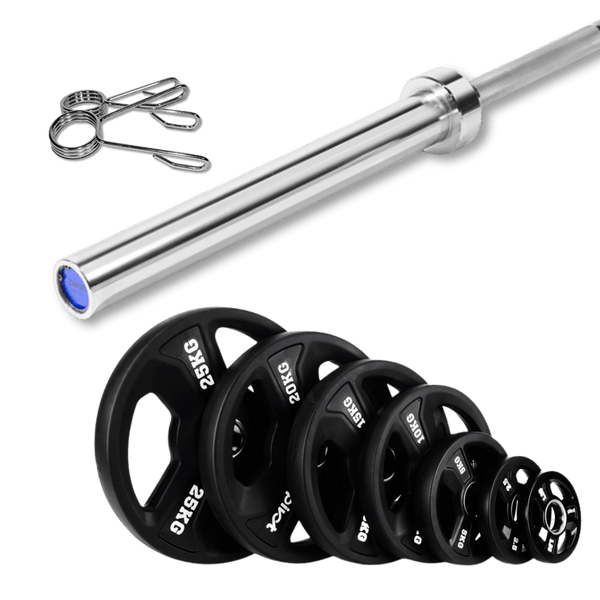 57.5kg Rubber Olympic Barbell Kit - Gymsportz